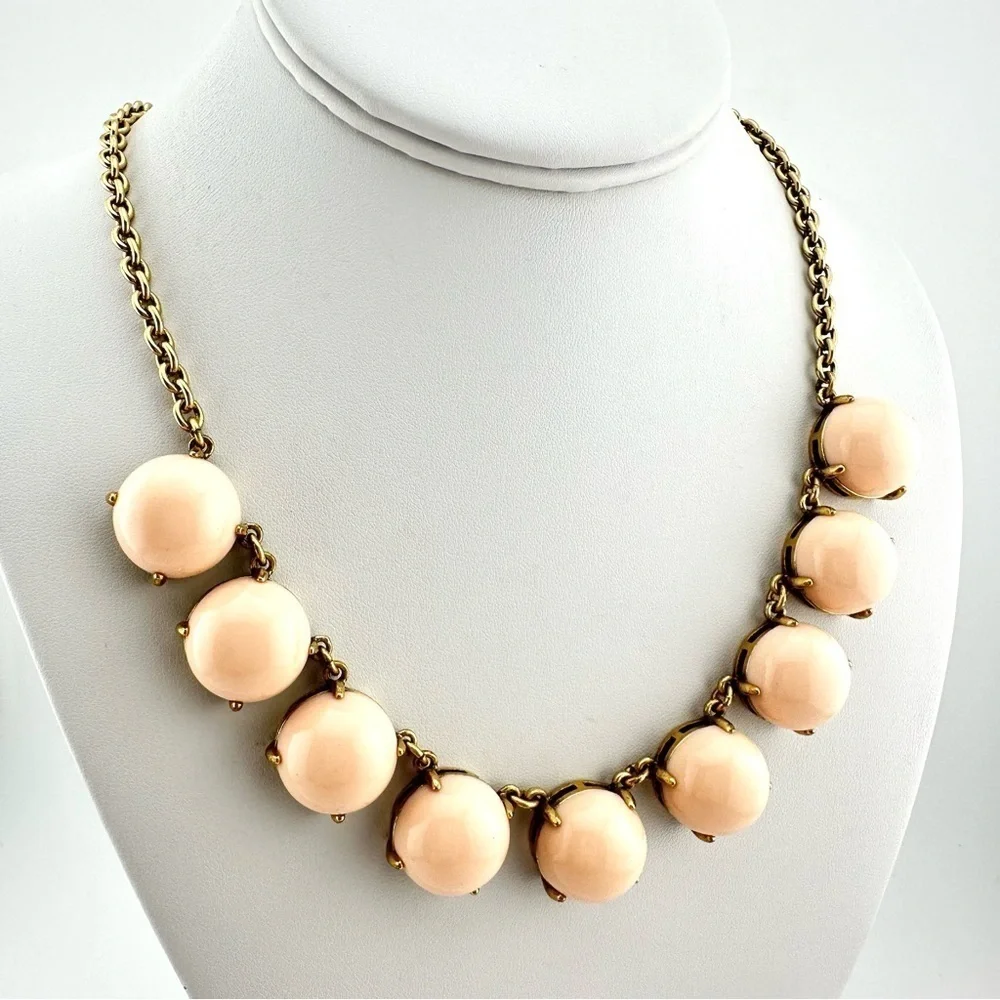 J Crew Necklace Peach Gold Tone Petite Statement